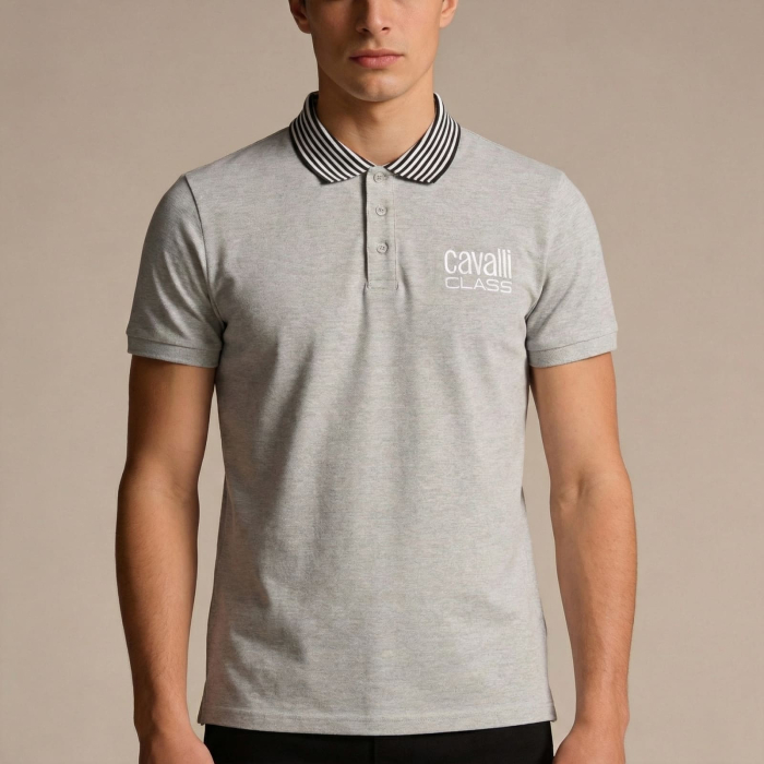 Tricou polo barbati Cavalli Class gri model CA-38693 [2]