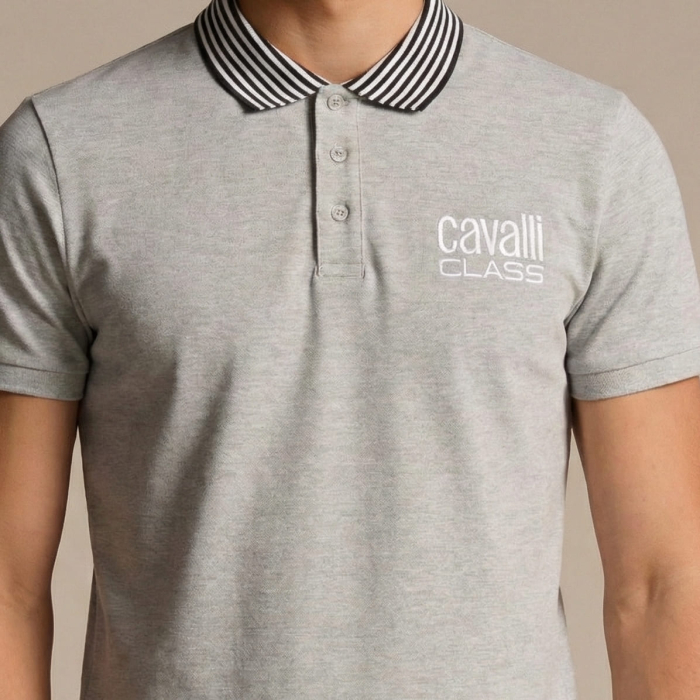Tricou polo barbati Cavalli Class gri model CA-38693 [3]