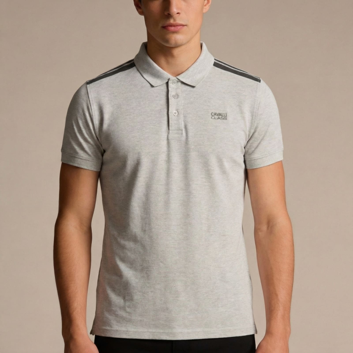 Tricou polo barbati Cavalli Class gri model CA-38695 [2]