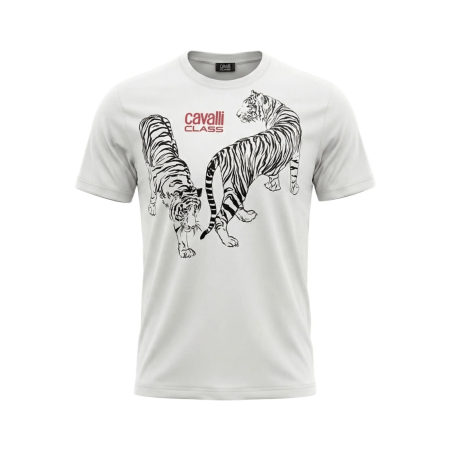 Tricouri - Tricou barbati Cavalli Class alb model CA-28479