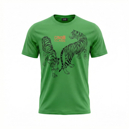 Tricouri - Tricou barbati Cavalli Class verde model CA-28483