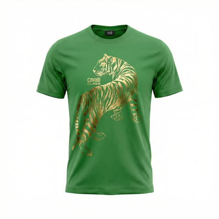 Tricouri - Tricou barbati Cavalli Class verde model CA-28487