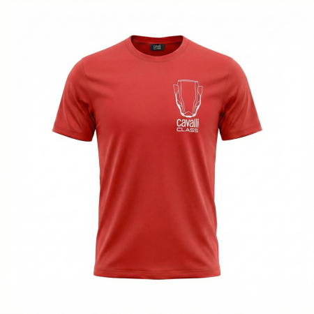 Tricouri - Tricou barbati Cavalli Class rosu model CA-28566