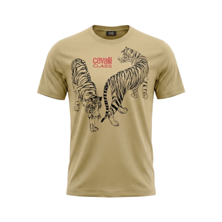 Tricouri - Tricou barbati Cavalli Class bej model CA-28573