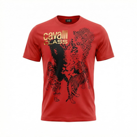 Tricouri - Tricou barbati Cavalli Class rosu model CA-28590