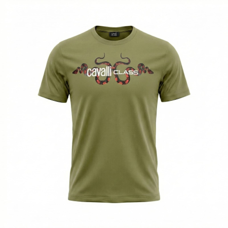 Tricouri - Tricou barbati Cavalli Class verde model CA-28616