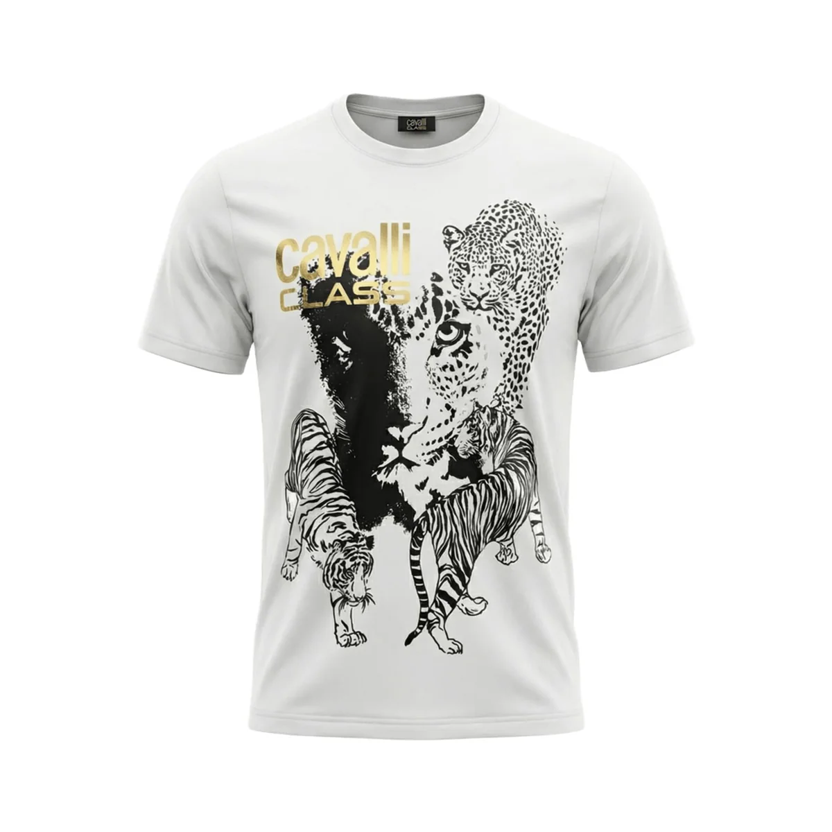 Tricouri - Tricou barbati Cavalli Class alb model CA-28623