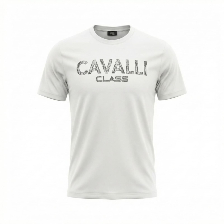 Tricouri - Tricou barbati Cavalli Class alb model CA-36636