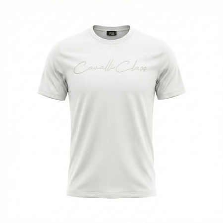 Tricouri - Tricou barbati Cavalli Class alb model CA-36689