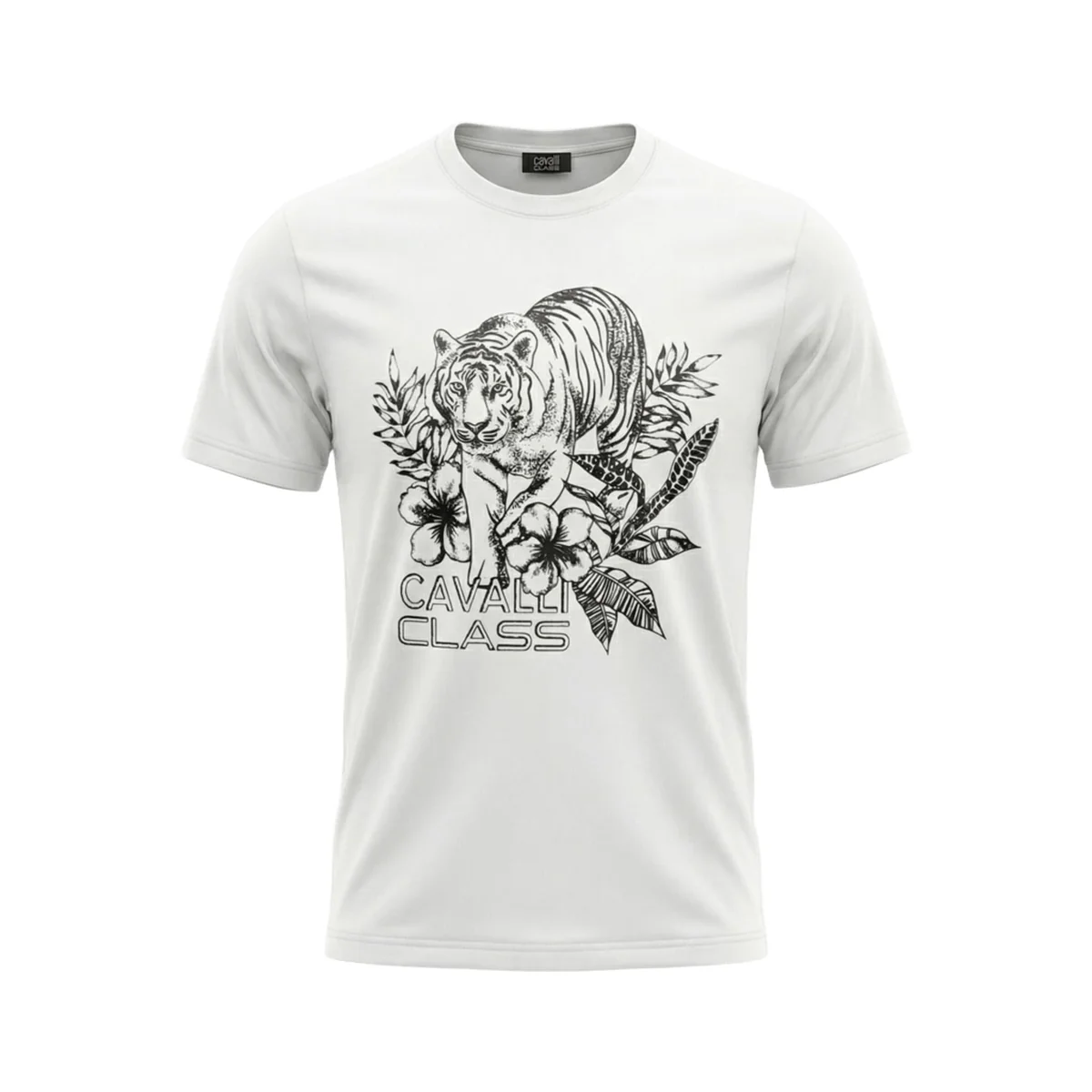 Tricouri - Tricou barbati Cavalli Class alb model CA-36694