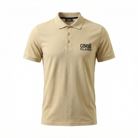 Tricouri polo - Tricou polo barbati Cavalli Class bej model CA-30268