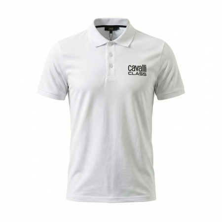 Tricouri polo - Tricou polo barbati Cavalli Class alb model CA-30278