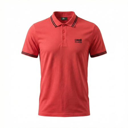 Tricouri polo - Tricou polo barbati Cavalli Class rosu model CA-30283