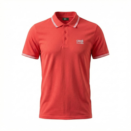Tricouri polo - Tricou polo barbati Cavalli Class rosu model CA-31308