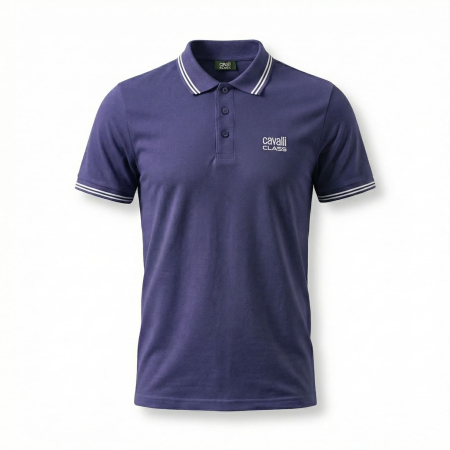 Tricouri polo - Tricou polo barbati Cavalli Class albastru model CA-31310