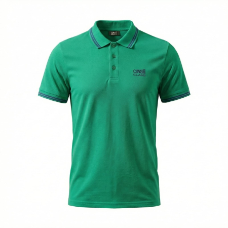 Tricouri polo - Tricou polo barbati Cavalli Class verde model CA-31313