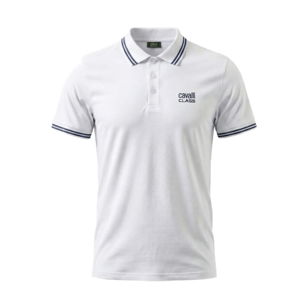 Tricouri polo - Tricou polo barbati Cavalli Class alb model CA-31314