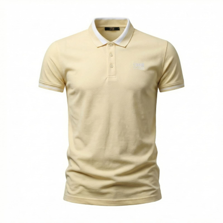 Tricouri polo - Tricou polo barbati Cavalli Class bej model CA-36641