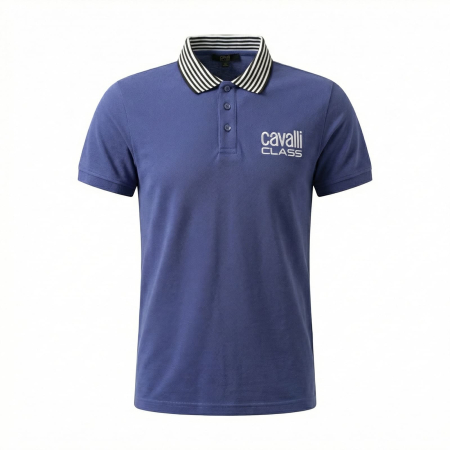 Tricouri polo - Tricou polo barbati Cavalli Class albastru model CA-36644