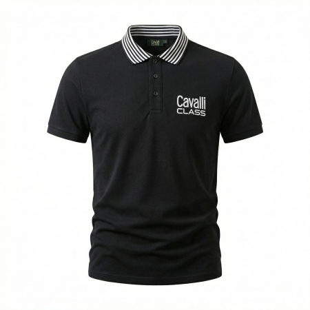 Tricouri polo - Tricou polo barbati Cavalli Class negru model CA-36703