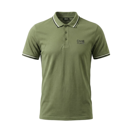 Tricouri polo - Tricou polo barbati Cavalli Class verde model CA-37604