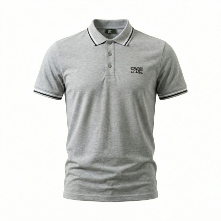 Tricouri polo - Tricou polo barbati Cavalli Class gri model CA-37779