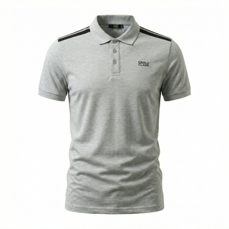Tricouri polo - Tricou polo barbati Cavalli Class gri model CA-38695