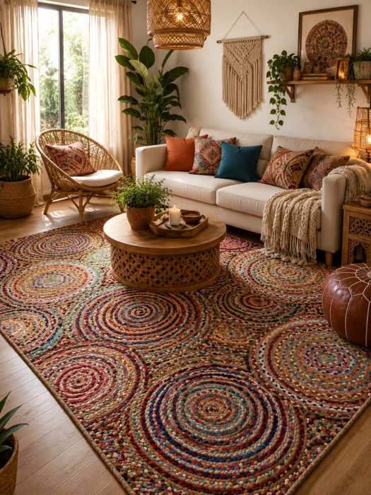 Covor Boho Tulum 356, Multicolor, Inaltime fir 6 mm [1]