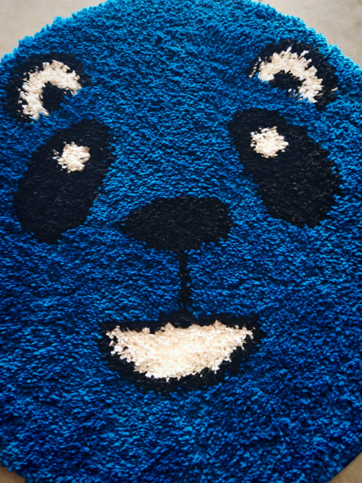 Covor Fantasy Panda, Albastru, 67x67 cm, Rotund, 2550 gr/mp [5]