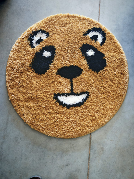 Covor Fantasy Panda, Galben, 67x67 cm, Rotund, 2550 gr/mp [4]