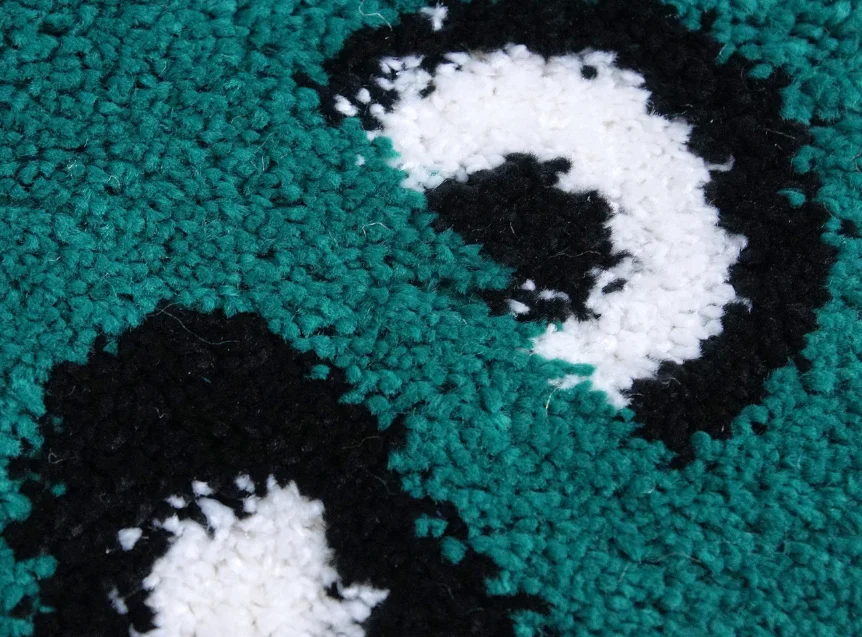 Covor Fantasy Panda,Verde, 67x67 cm, Rotund, 2550 gr/mp [3]