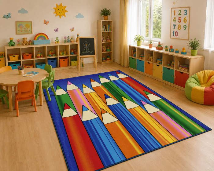 Covor Pentru Copii, Print Creioane 1358, Multicolor, Suport Pasla [1]