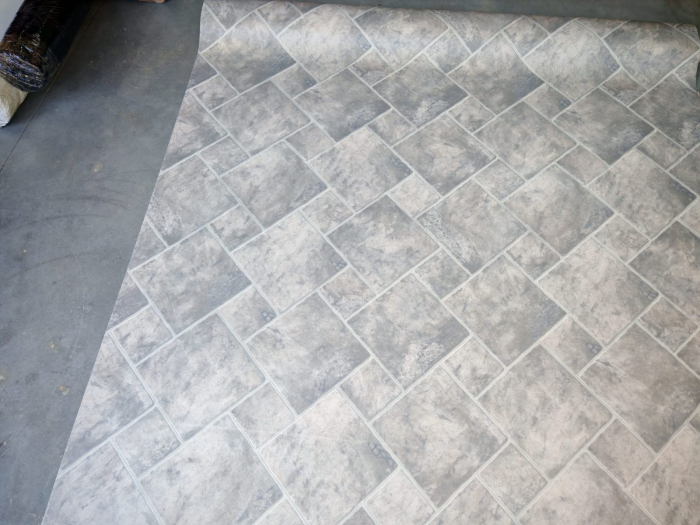Linoleum Model Sand Stone 911, Latime 200 cm, Gri Deschis [5]