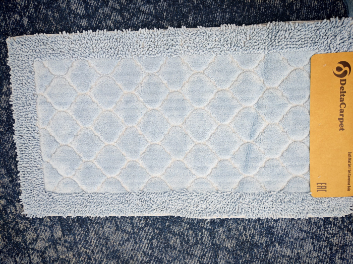 Set 2 Covorase Baie, Rombs Albastru, Covor 100% Bumbac, Dimensiunea 60x100/50x80 cm [3]