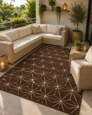 Covoare Exterior - Covor Antiderapant, Flex 19647-91 Maro, Diverse Dimensiuni, 1500 gr/mp