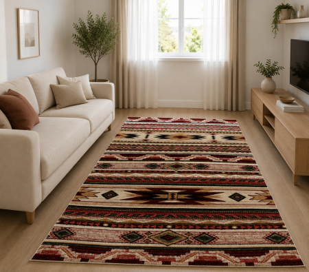 COVOARE - Covor Clasic, Lotos 15080, Bej / Grena, Diverse Dimensiuni