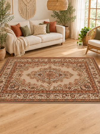 Covoare Clasice - Covor Clasic, Lotos 1524/110, Bej, Diverse Dimensiuni, 1800 gr/mp
