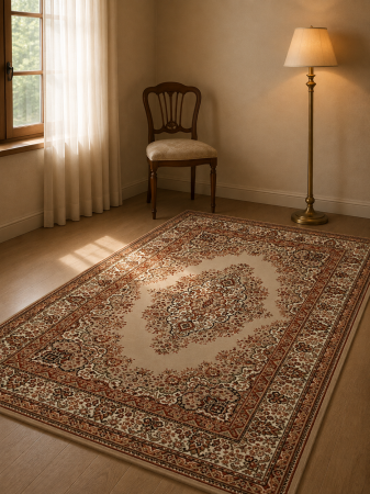Covoare Clasice - Covor Clasic, Lotos 1524, Bej, Diverse Dimensiuni, 1800 gr/mp