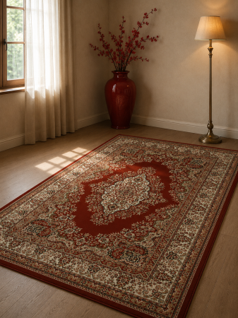 Covoare Clasice - Covor Clasic, Lotos 1524,Bordo, Diverse Dimensiuni, 1800 gr/mp