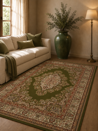 COVOARE - Covor Clasic, Lotos 1524, Verde, Diverse Dimensiuni, 1800 gr/mp