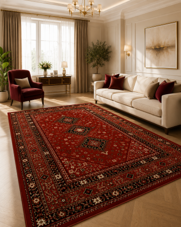 Covoare Clasice - Covor Clasic, Lotos 1531, Grena, Diverse Dimensiuni, 1800 gr/mp