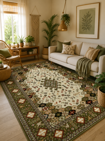 Covoare Clasice - Covor Clasic, Lotos 1535, Verde, Diverse Dimensiuni, 1800 gr/mp