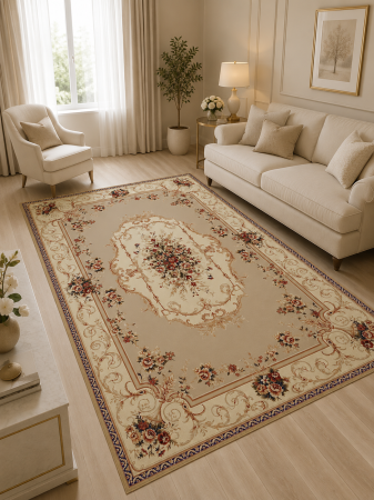 COVOARE - Covor Clasic, Lotos 507-100, Crem, Diverse Dimensiuni