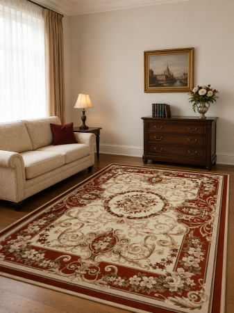 Covoare Clasice - Covor Clasic, Lotos 519, Grena, Diverse Dimensiuni, 1800 gr/mp