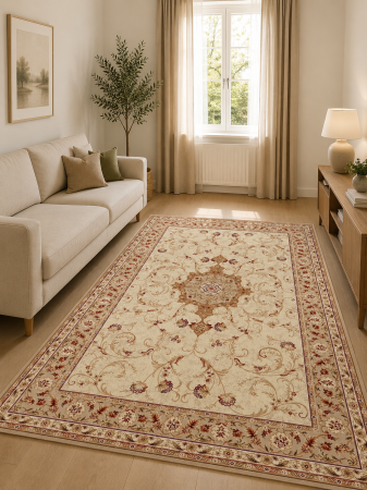 Covor Clasic, Lotos 523, Bej, Diverse Dimensiuni