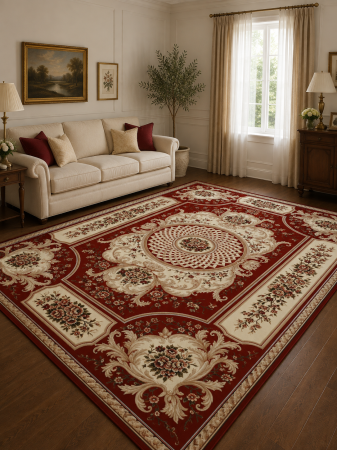 Covoare Dormitor - Covor Clasic, Lotos 531/220, Grena, Diverse Dimensiuni, 1800 gr/mp