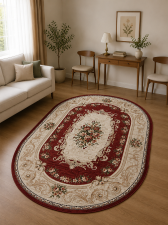 Covoare Clasice - Covor Clasic, Lotos 535, Rosu, Oval, Diverse Dimensiuni, 1800 gr/mp