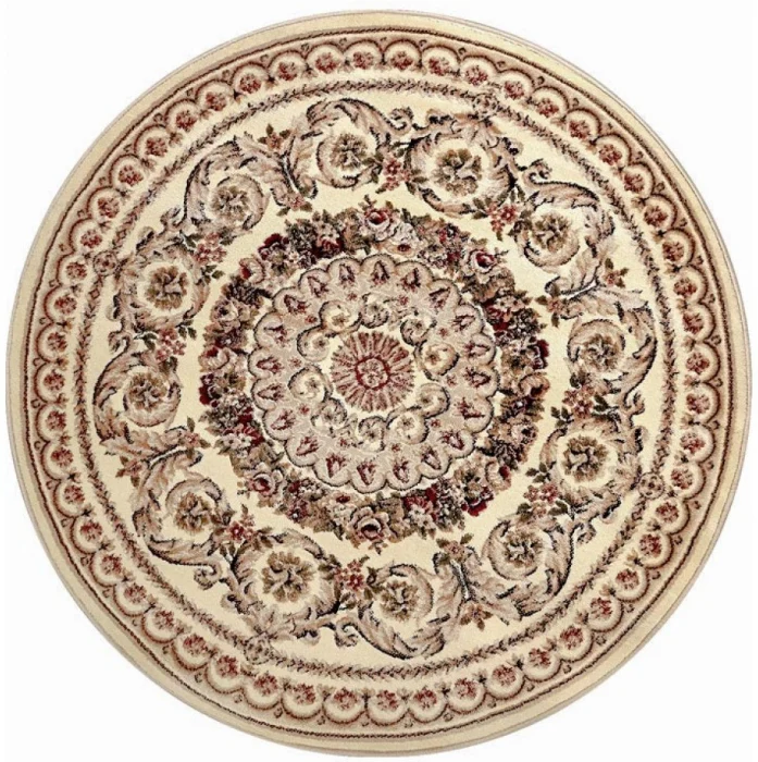 Covoare Clasice - Covor Clasic, Lotos 539/100, Crem, Rotund, Diverse Dimensiuni, 1800 gr/mp