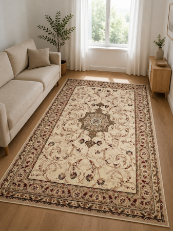 Covoare Clasice - Covor Clasic, Lotos 539, Crem, Diverse Dimensiuni, 1800 gr/mp