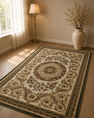 Covoare Clasice - Covor Clasic, Lotos 539, Verde, Diverse Dimensiuni, 1800 gr/mp